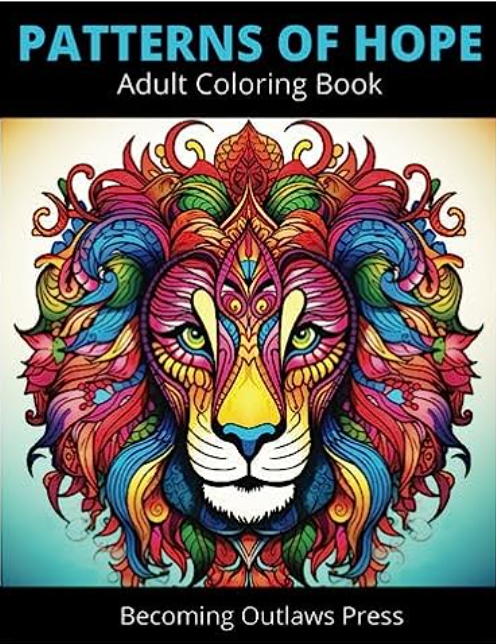 illustration of a colorful lion's face